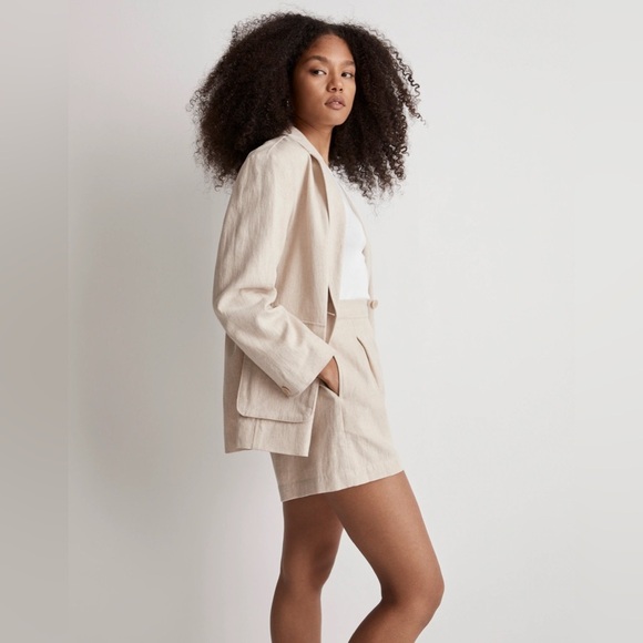 Madewell Clean Pull-On Shorts in Linen-Cotton NJ683 - Picture 2 of 6